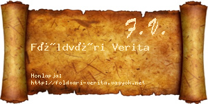Földvári Verita névjegykártya